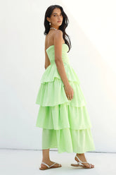 Glass Slipper Strapless Maxi Dress Green